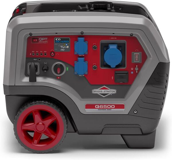 Briggs & Stratton Groupe électrogène à onduleur portable à essence Q6500 Série Quiet Power Technology, alimentation propre 6500 watts/5000 watts, ultra silencieux et léger, Noir