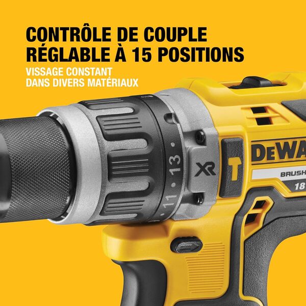 DEWALT - Perceuse Visseuse à Percussion Brushless XR 18V, avec 1x coffret TSTAK, 1x chargeur et 2x batteries 5Ah, DCD796P2-QW