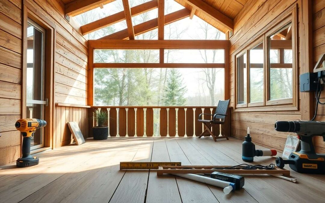 Créer une véranda en bois : ambiance chalet