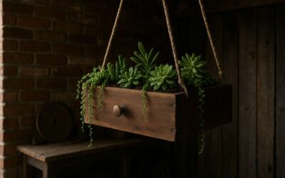 Ce vieux tiroir qui traîne au garage ? Transformez-le en une jardinière suspendue ultra stylée en moins d&rsquo;une heure