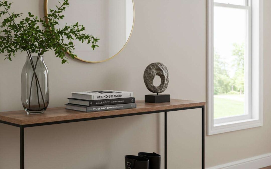 La règle des 3 objets : le secret des stylistes pour une décoration de console d'entrée toujours réussie et jamais surchargée