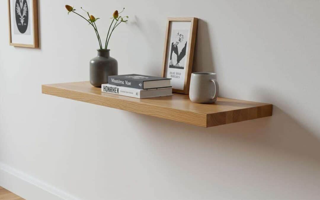 Transformez une simple planche de chêne en une étagère flottante design : la méthode de fixation invisible.