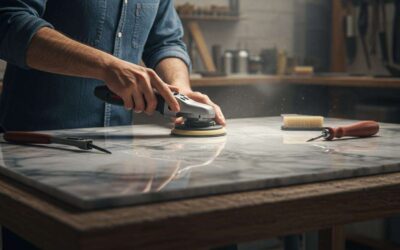 Ce que les marbriers utilisent pour effacer une rayure sur une table en marbre.