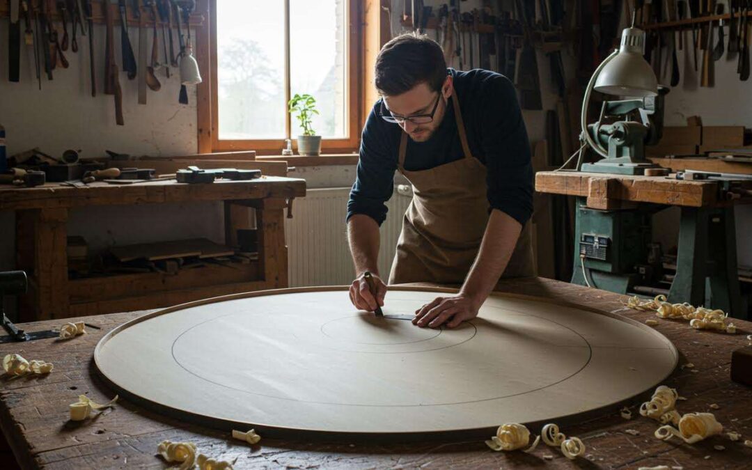 La méthode des compagnons pour tracer un cercle parfait de grand diamètre.