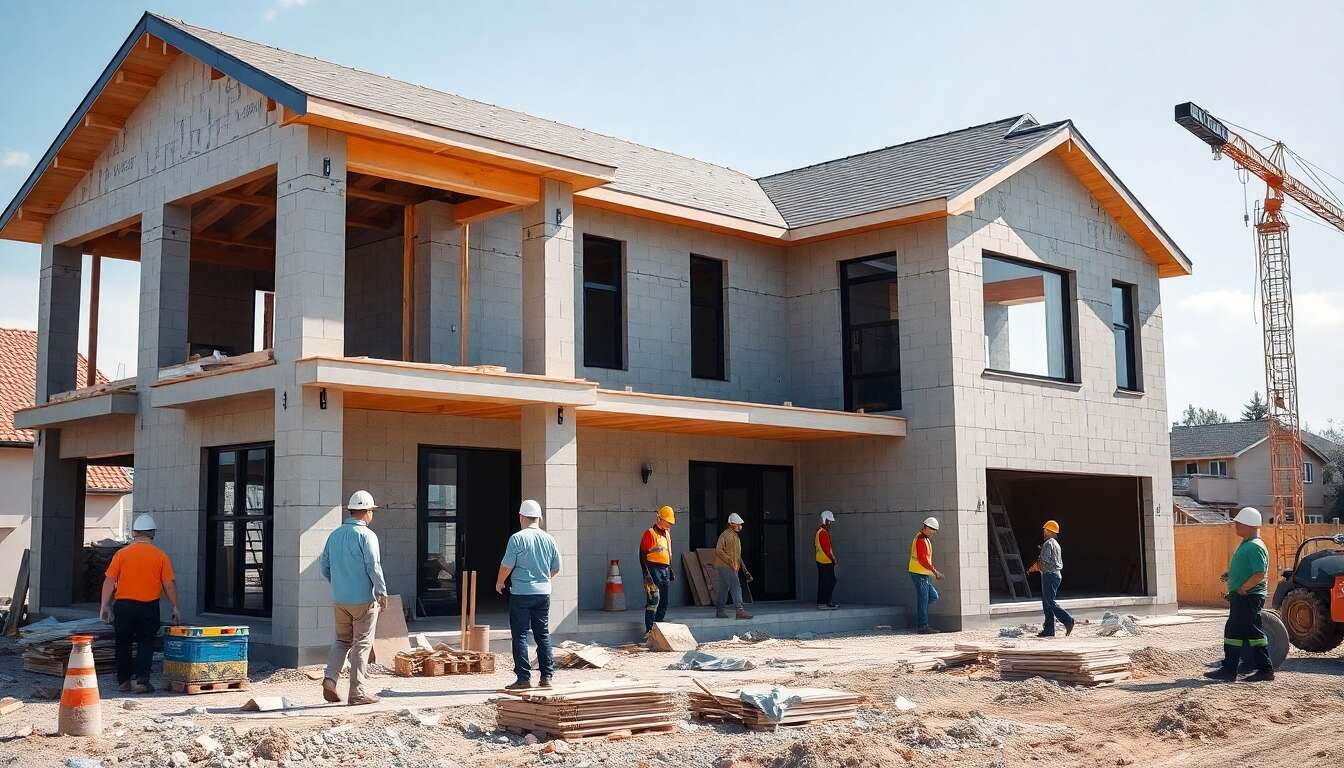 Le d&eacute;but des travaux : gros &oelig;uvre et second &oelig;uvre