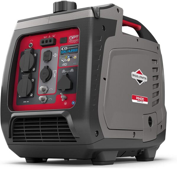 Groupe électrogène à onduleur portable à essence PowerSmart Series Inverter P2400 de Briggs & Stratton, alimentation propre 2400 watts/1800 watts, ultra silencieux et léger