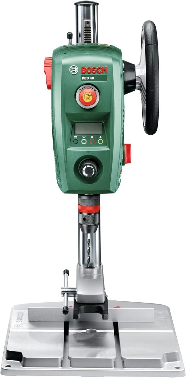 Bosch perceuse à colonne PBD 40 (710 W, Ø d'alésage max. dans l'acier/le bois : 13 mm/40 mm, course de perçage 90 mm, emballage carton)