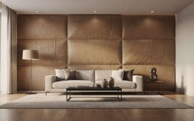 Revêtement en cuir pour murs de salon : chic et design