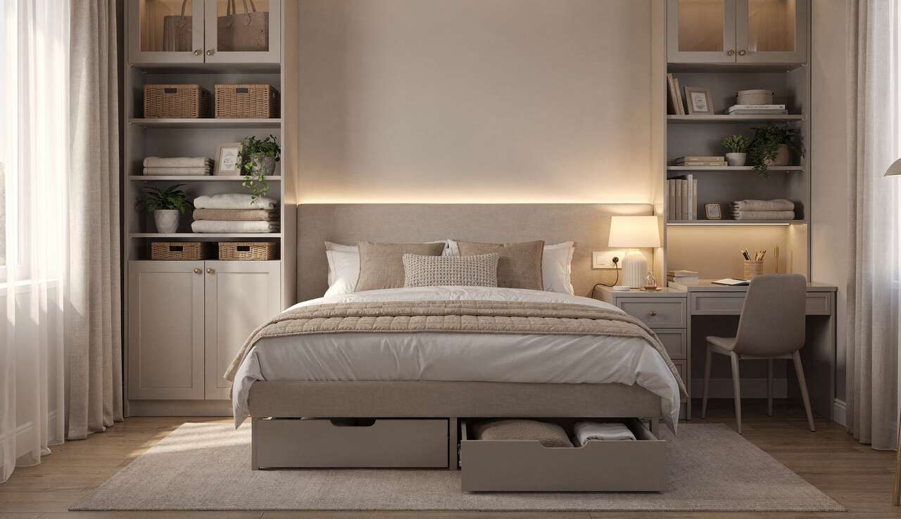 Optimiser le rangement pour une chambre d'ami fonctionnelle