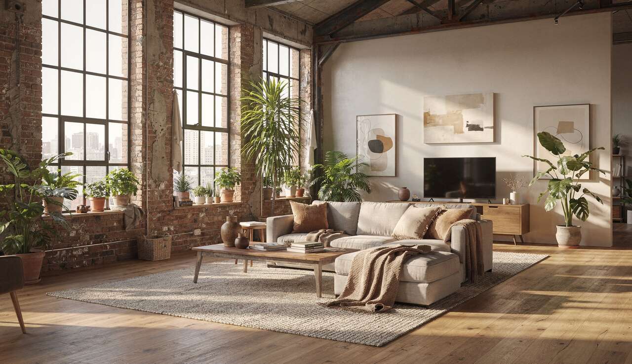 Utilisation de la lumi&egrave;re naturelle dans un loft