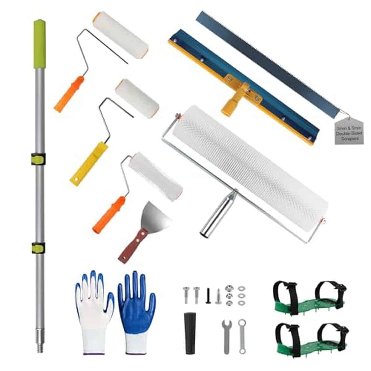 Test du kit d'outils de ciment autonivelant Exleco 13 pièces