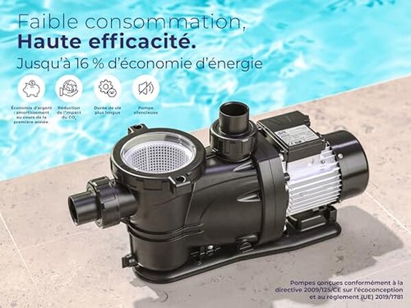 Découvrez l'efficacité de la pompe de filtration piscine Gre PP202 1600 W. Performance optimale pour une eau cristalline et propre.
