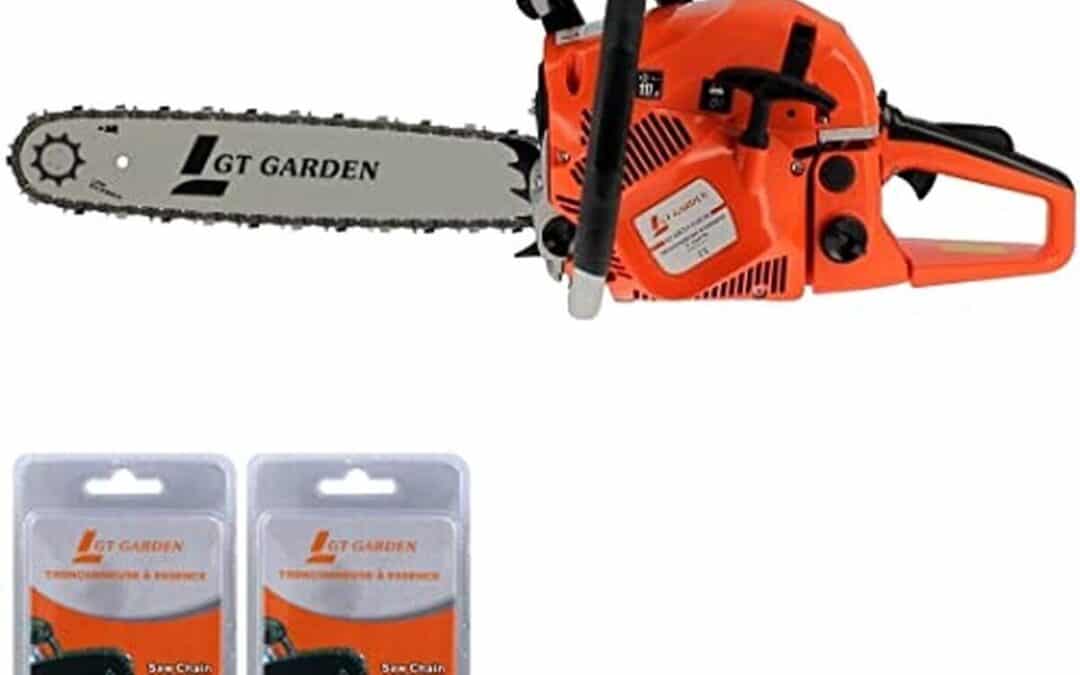 Test de la tronçonneuse GT Garden 62 cm3 : puissance et efficacité