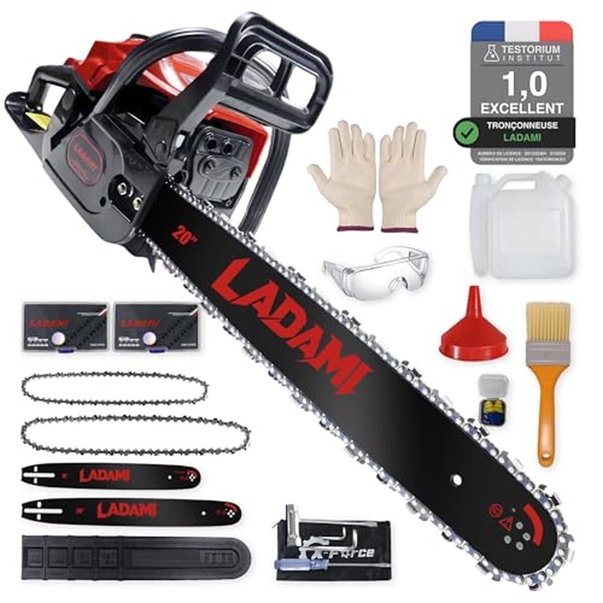 Test de la tronçonneuse thermique LADAMI 58cm³ 3, 5CV
