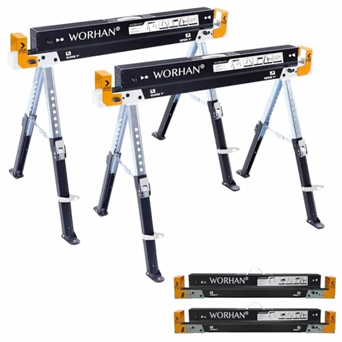 Test tréteaux WORHAN S600A : stabilité et robustesse pliantes