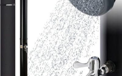 Test de la douche solaire AREBOS 20L avec thermomètre intégré