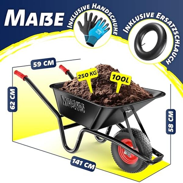 Découvrez notre test détaillé de la brouette MASKO® 100L : robustesse, capacité de charge et polyvalence pour tous vos travaux de jardin et chantier. 