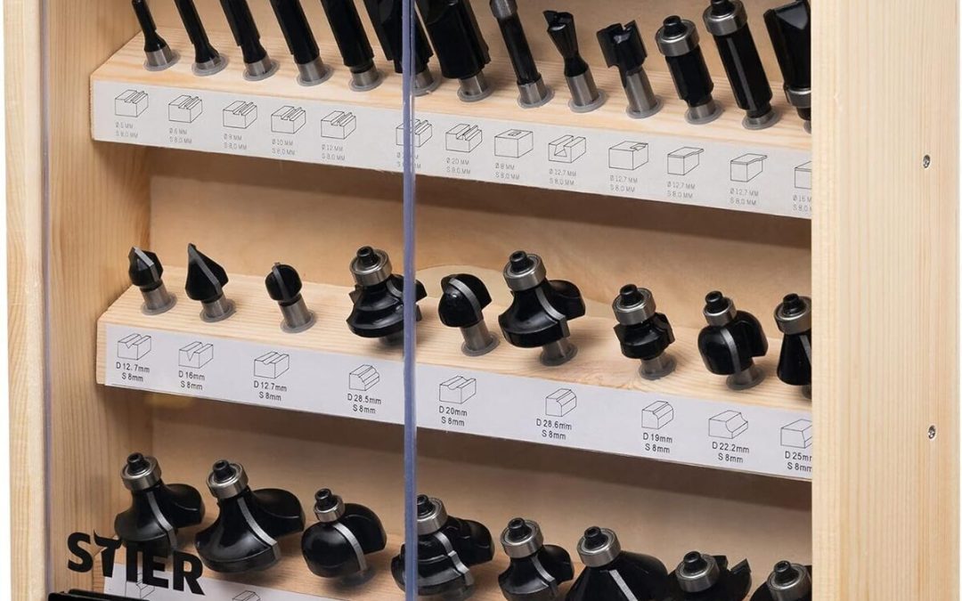 Test : assortiment de fraises STIER 30 pièces, 8 mm pour défonceuses