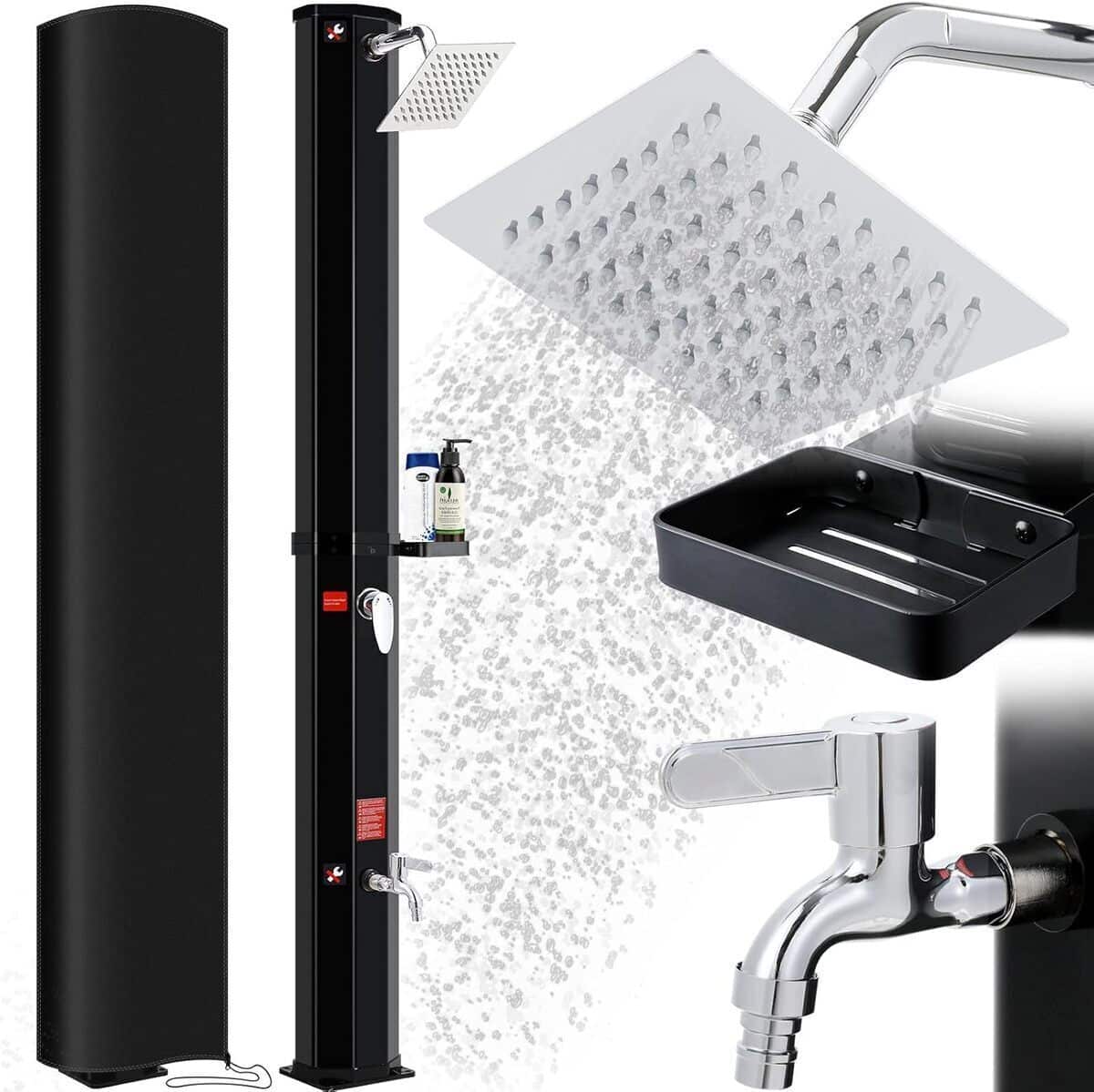 Test de la douche solaire 35L pour jardin : praticité et confort