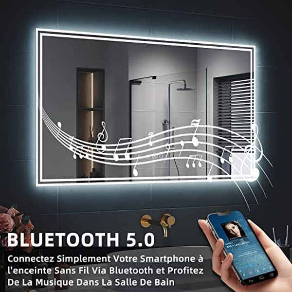 Découvrez notre test du miroir LED SIRHONA Bluetooth 120x70 cm avec éclairage, anti-buée et technologie tactile : avis détaillé et caractéristiques. 