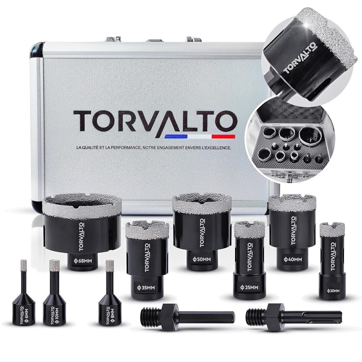 Test du kit foret diamant Torvalto : performance sur carrelage, marbre et granit