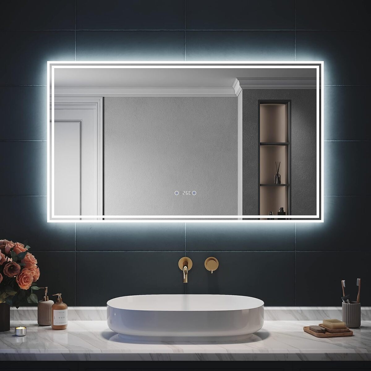 Test du miroir LED SIRHONA Bluetooth 120x70 cm : éclairage, anti-buée et plus