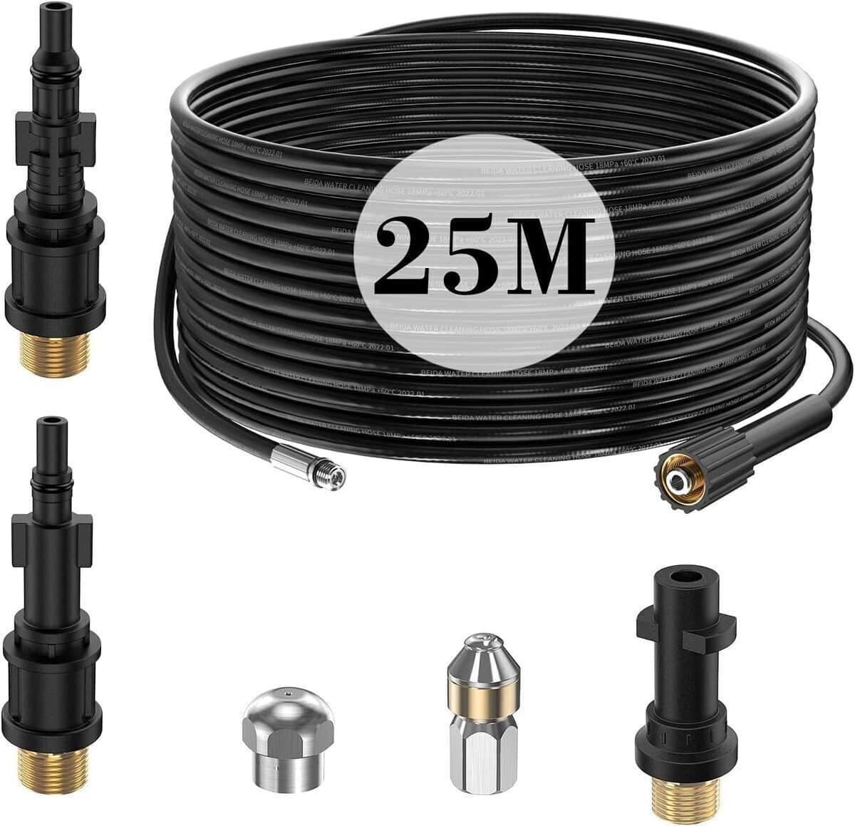 Test : tuyau déboucheur Kärcher 25M haute pression 180 bar