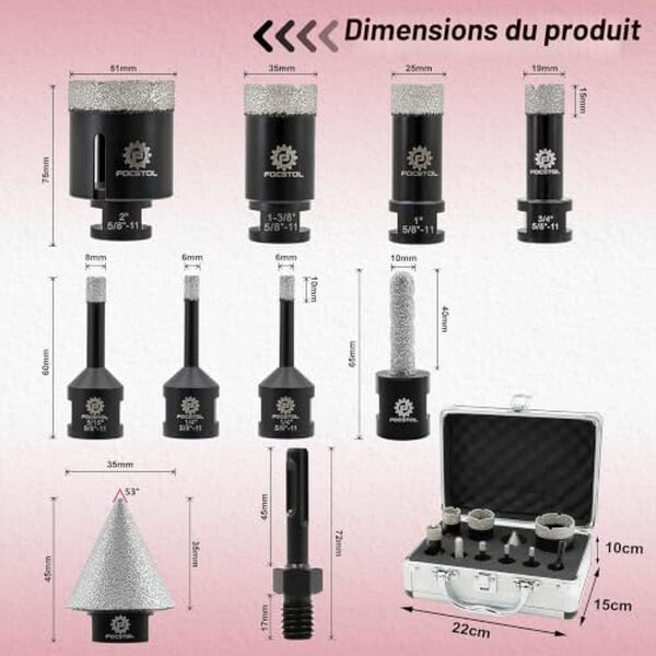 Découvrez notre test complet du kit de forets diamantés FOCSTOL pour carrelage et céramique : efficacité, durabilité et rapport qualité-prix analysés en détail.