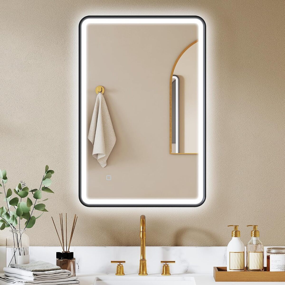 Avis Sur Le Miroir LED HOMCOM 90 X 60 Cm Avec Éclairage Et Contrôle Tactile
