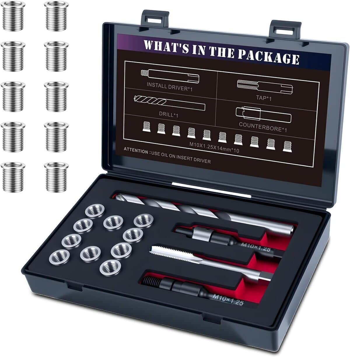 Test : kit de réparation de filetage M10 x 1, 25 de Sennmonn