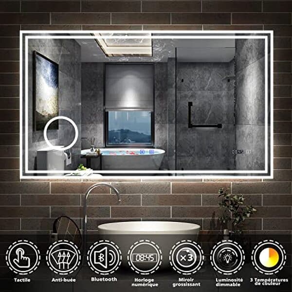 Découvrez notre test détaillé du miroir de salle de bain LED AICA avec bluetooth intégré. Fonctionnalités avancées, design moderne et qualité : tout ce qu'il faut savoir avant d'acheter. 