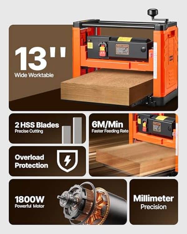 Découvrez notre test détaillé de la raboteuse électrique VEVOR 1800 W. Performances, avantages et inconvénients pour vos travaux de bois : le guide complet.
