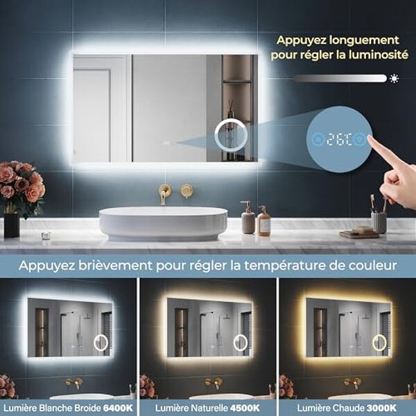 Découvrez notre avis détaillé sur le miroir SIRHONA avec éclairage LED et anti-buée : caractéristiques, avantages et inconvénients pour choisir le meilleur miroir de salle de bain.