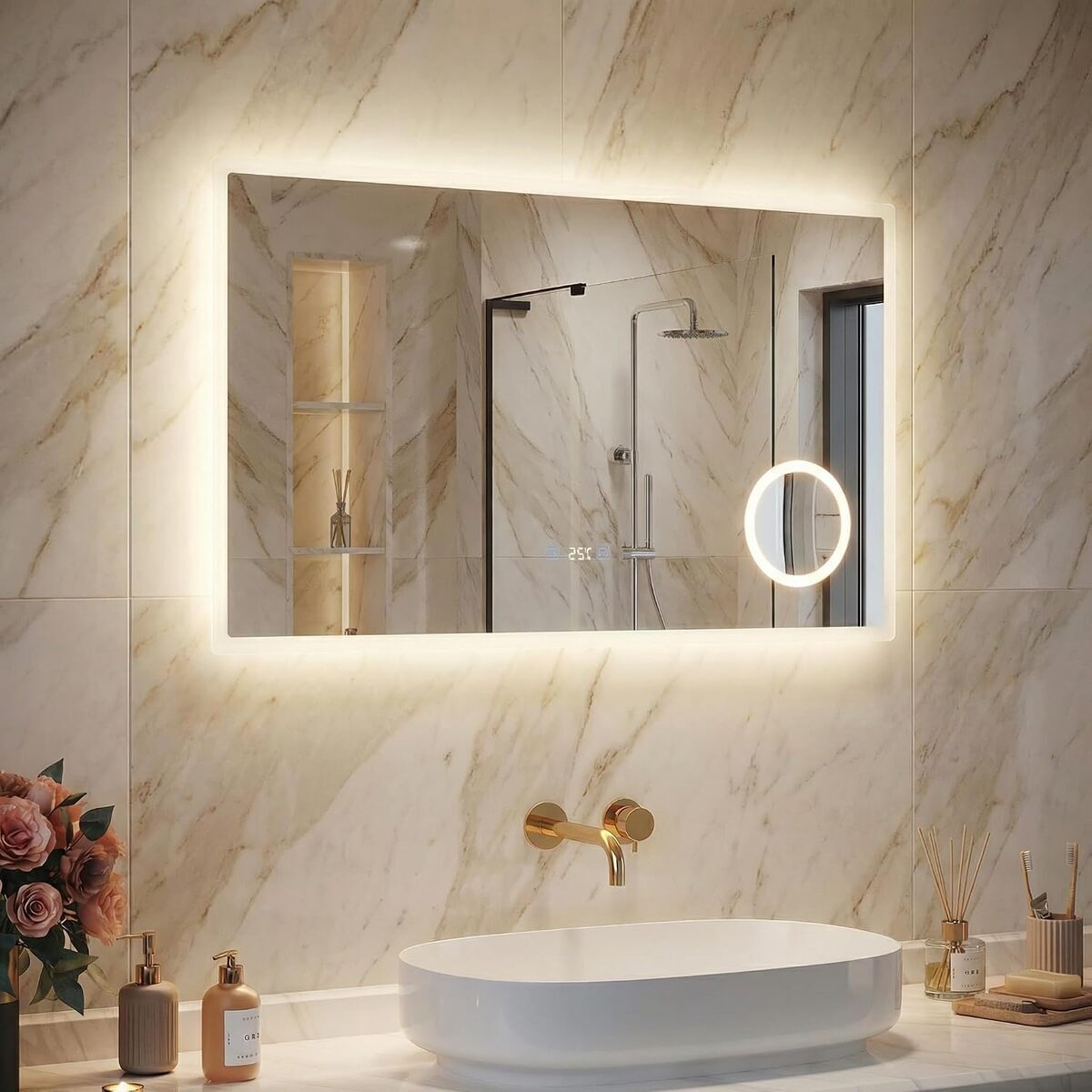 Avis : miroir de salle de bain SIRHONA avec éclairage led et anti-buée