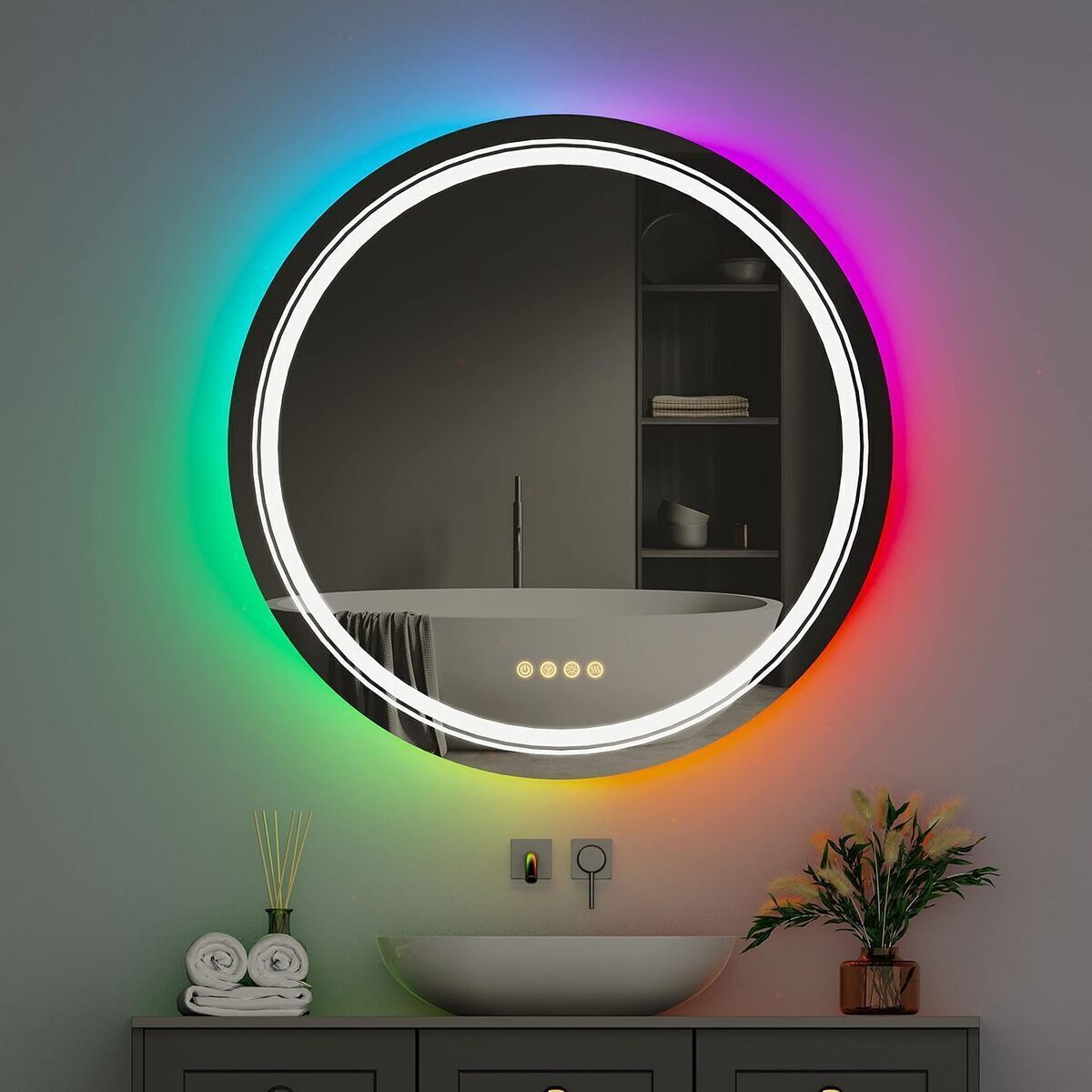 Avis sur le miroir LED RVB LUVODI 60cm avec รฉclairage intรฉgrรฉ
