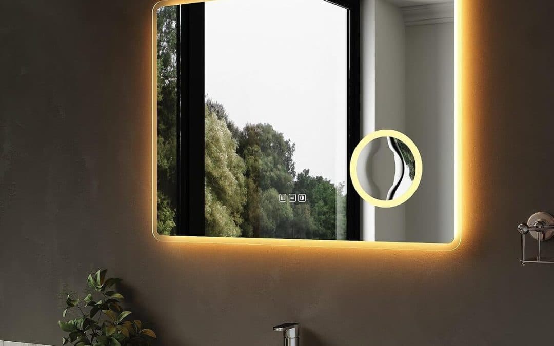Test du miroir SIRHONA 100x60 cm avec éclairage et anti-buée
