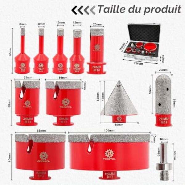 Découvrez notre test détaillé du kit trépan Focstol avec scie cloche diamantée. Idéal pour percer carrelage et marbre : performance, durabilité et prix analysés.