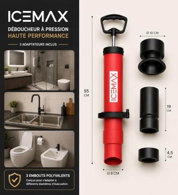 Découvrez notre test complet du déboucheur ICEMAX® : performance, efficacité et polyvalence pour tous vos besoins de débouchage. Avis détaillé et conseils d'utilisation.