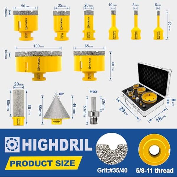 Découvrez notre test complet du kit de forets diamantés HIGHDRIL. Performances polyvalentes, qualité et fiabilité : tous les détails pour bien choisir.