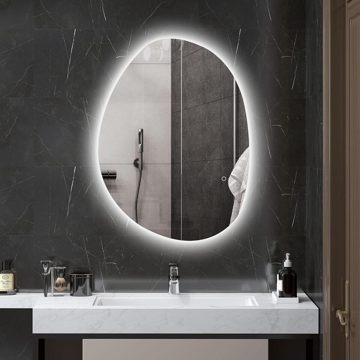 Avis sur le miroir lumineux HOMCOM LED 80 x 60 cm anti-buée