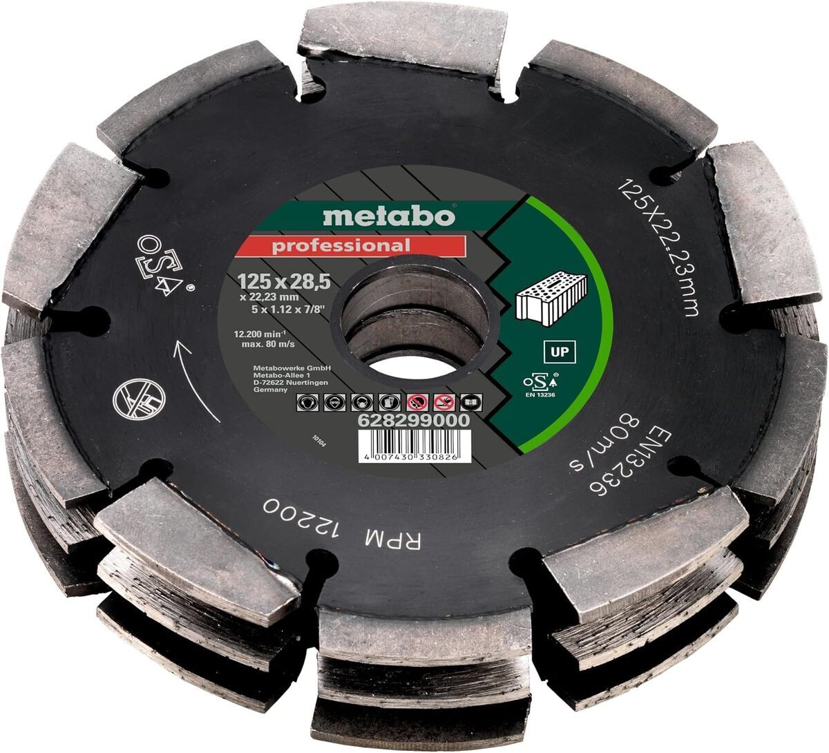 Test de la meule Metabo diamantée 125 mm