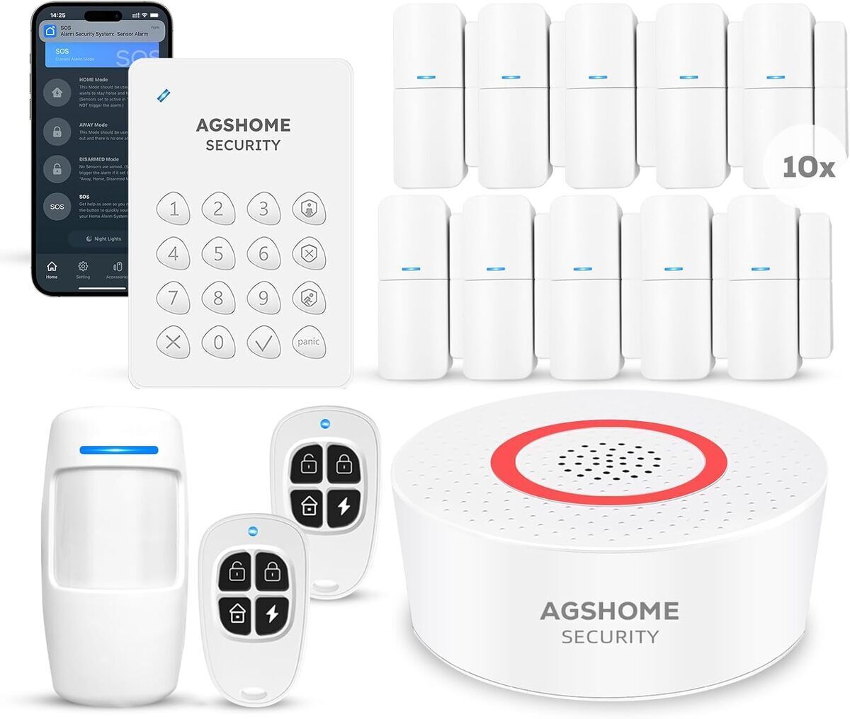 Test Du Système D'alarme Sans Fil Agshome 15 Pack Avec Alexa Et Google Assistant