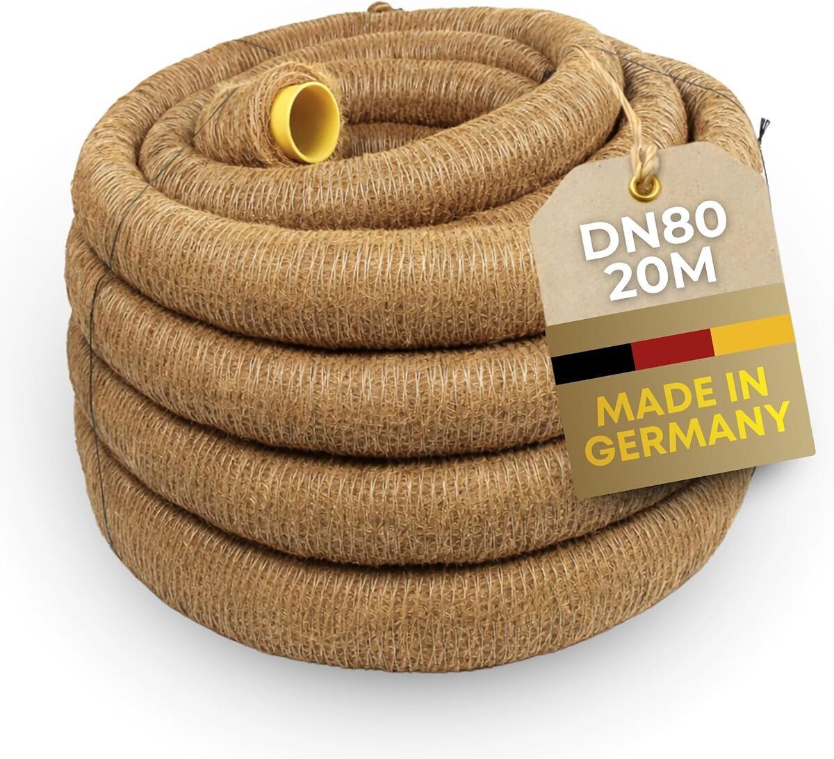 Test du tuyau de drainage perforé Doubleyou Geovlies & Baustoffe DN 80 avec filtre coco 20m