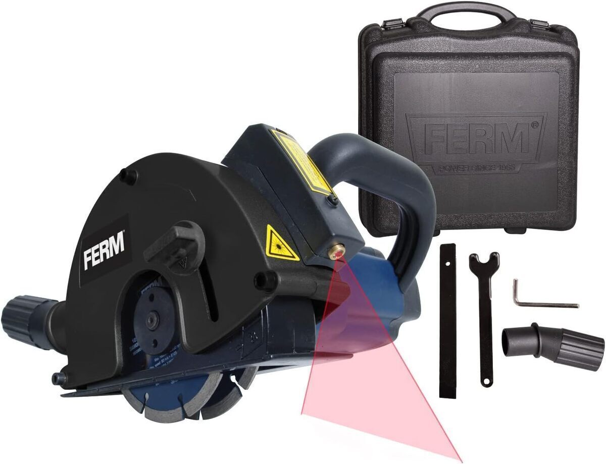 Test : rainureuse FERM 1700W avec laser et 2 lames diamant